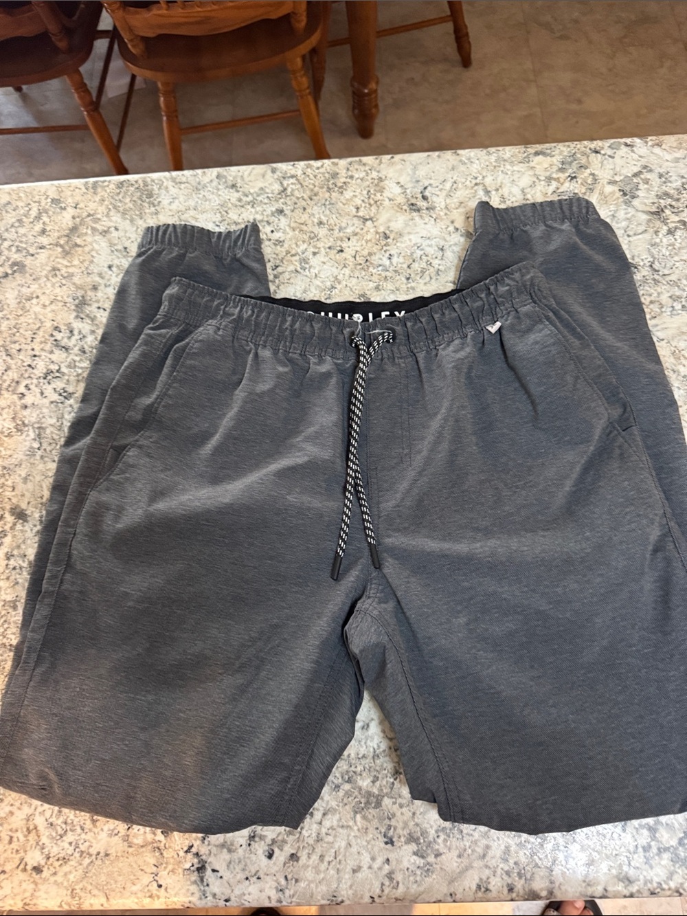 Men's Hurley Charcoal Gray Drawstring Casual Pants